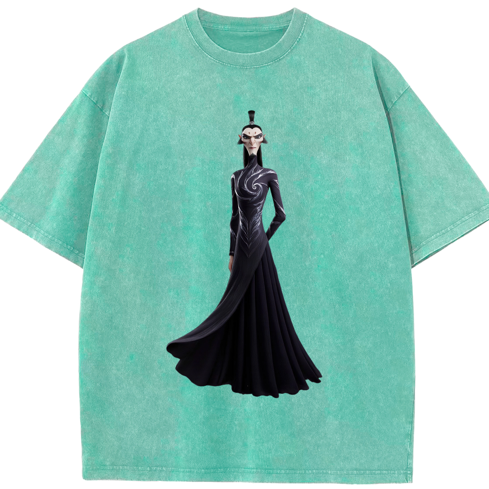 （画像用） Ne Zha 2 ナタ 魔童の大暴れ 綿100% ヴィンテージ風 半袖Tシャツ（フロントプリント）